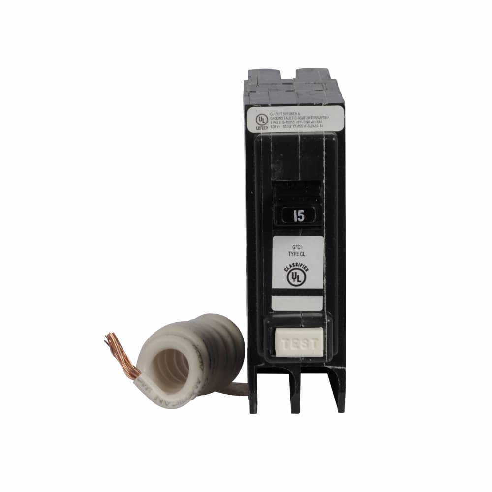 Eaton CL115GFCS CL115GFCS Eaton - Eaton Type CL 1-Inch Classified Ground Fault Replacement Breaker Clamshell Pack,Type CL 1-Inch classified ground fault replacement breaker clamshell pack,Clamshell pack, ground fault,15 A,10 kAIC,Single-pole,120/240V,CL,#14-4 AWG Cu/Al,Q30 Eaton CL115GFCS CL115GFCS Eaton - Eaton Type CL 1-Inch Classified Ground Fault Replacement Breaker Clamshell Pack,Type CL 1-Inch classified ground fault replacement breaker clamshell pack,Clamshell pack, ground fault,15 A,10 kAIC,Single-pole,120/240V,CL,#14-4 AWG Cu/Al,Q30