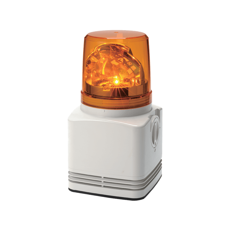 Patlite RFT-100E-Y 100mm, Rotating Warning Light with 4-channel, 90dB alarm with 32 pre-programmed sounds; Amber LED, Non-Returnable Patlite RFT-100E-Y 100mm, Rotating Warning Light with 4-channel, 90dB alarm with 32 pre-programmed sounds; Amber LED, Non-Returnable