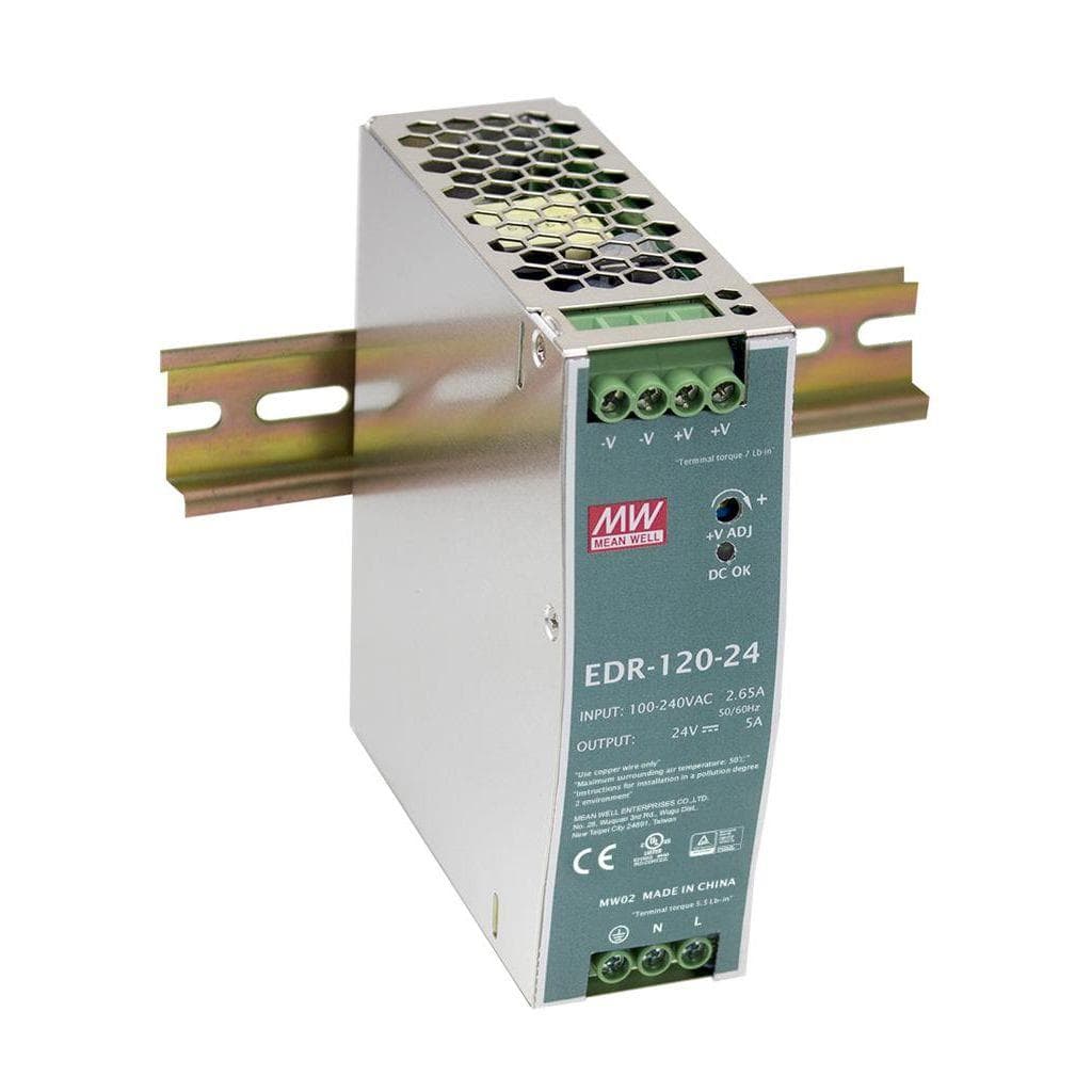 MEAN WELL EDR-120-48 AC-DC Industrial DIN rail power supply; Output 48V at 2.5A; metal case MEAN WELL EDR-120-48 AC-DC Industrial DIN rail power supply; Output 48V at 2.5A; metal case