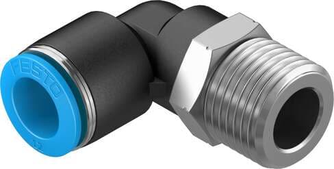 Festo 153054 push-in L-fitting QSL-1/2-12 360° orientable, male thread with external hexagon. Size: Standard, Nominal size: 10,3 mm, Type of seal on screw-in stud: coating, Assembly position: Any, Container size: 1 Festo 153054 push-in L-fitting QSL-1/2-12 360° orientable, male thread with external hexagon. Size: Standard, Nominal size: 10,3 mm, Type of seal on screw-in stud: coating, Assembly position: Any, Container size: 1