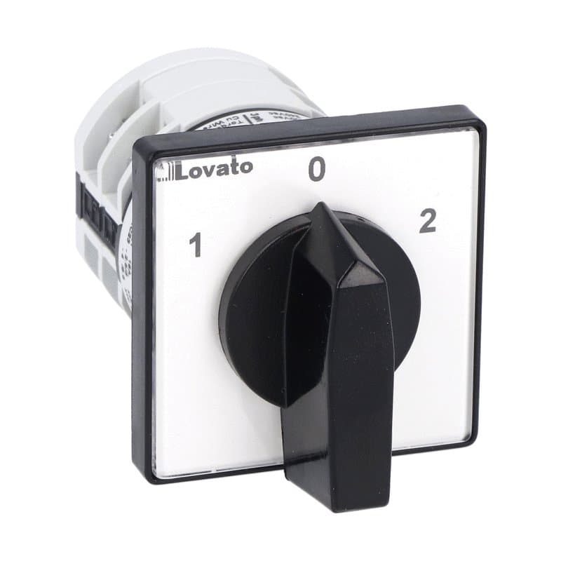 Lovato Electric 7GN1252U 7GN1252U Lovato - Rotary cam switch 7GN series, changeover switch 2 poles 16A, for front mounting with black handle, front plate 48X48mm Lovato Electric 7GN1252U 7GN1252U Lovato - Rotary cam switch 7GN series, changeover switch 2 poles 16A, for front mounting with black handle, front plate 48X48mm