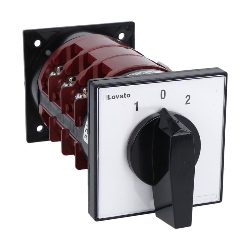 Lovato Electric 7GN12526U 7GN12526U Lovato - Rotary cam switch 7GN series, 3-phase motor reversing switch with spring return 125A, for front mounting with black handle, front plate 90X90mm Lovato Electric 7GN12526U 7GN12526U Lovato - Rotary cam switch 7GN series, 3-phase motor reversing switch with spring return 125A, for front mounting with black handle, front plate 90X90mm