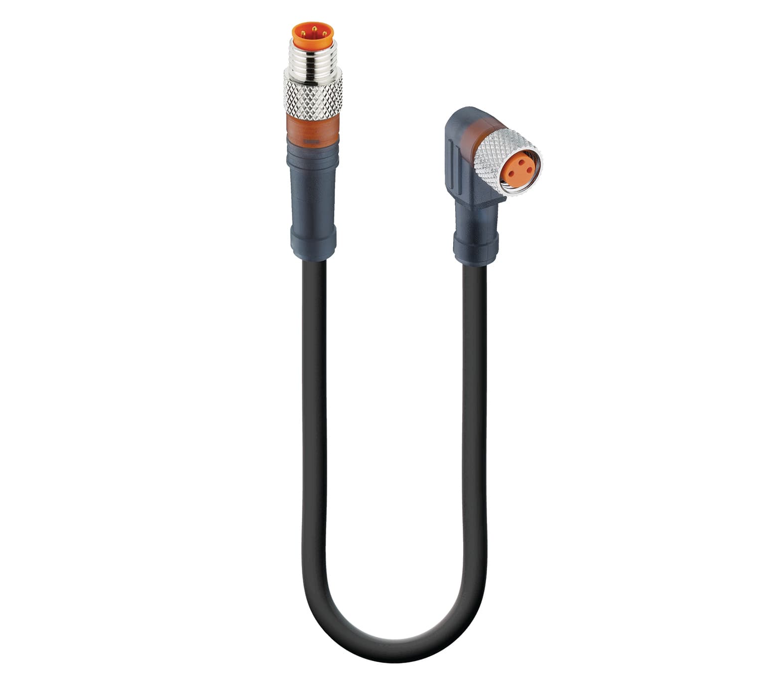 Belden 44107 Sensor/Actuator Double-Ended Cordset: Male straight A-coded translucent 3-pin M8 Standard connector to female angled A-coded translucent 3-pin M8 Standard connector with 2xLEDs (PNP), 10-30 V DC, 4 A; PUR black cable, 3-wires, 0.34 mm², RSMV 3-RKMWV/LED A Belden 44107 Sensor/Actuator Double-Ended Cordset: Male straight A-coded translucent 3-pin M8 Standard connector to female angled A-coded translucent 3-pin M8 Standard connector with 2xLEDs (PNP), 10-30 V DC, 4 A; PUR black cable, 3-wires, 0.34 mm², RSMV 3-RKMWV/LED A