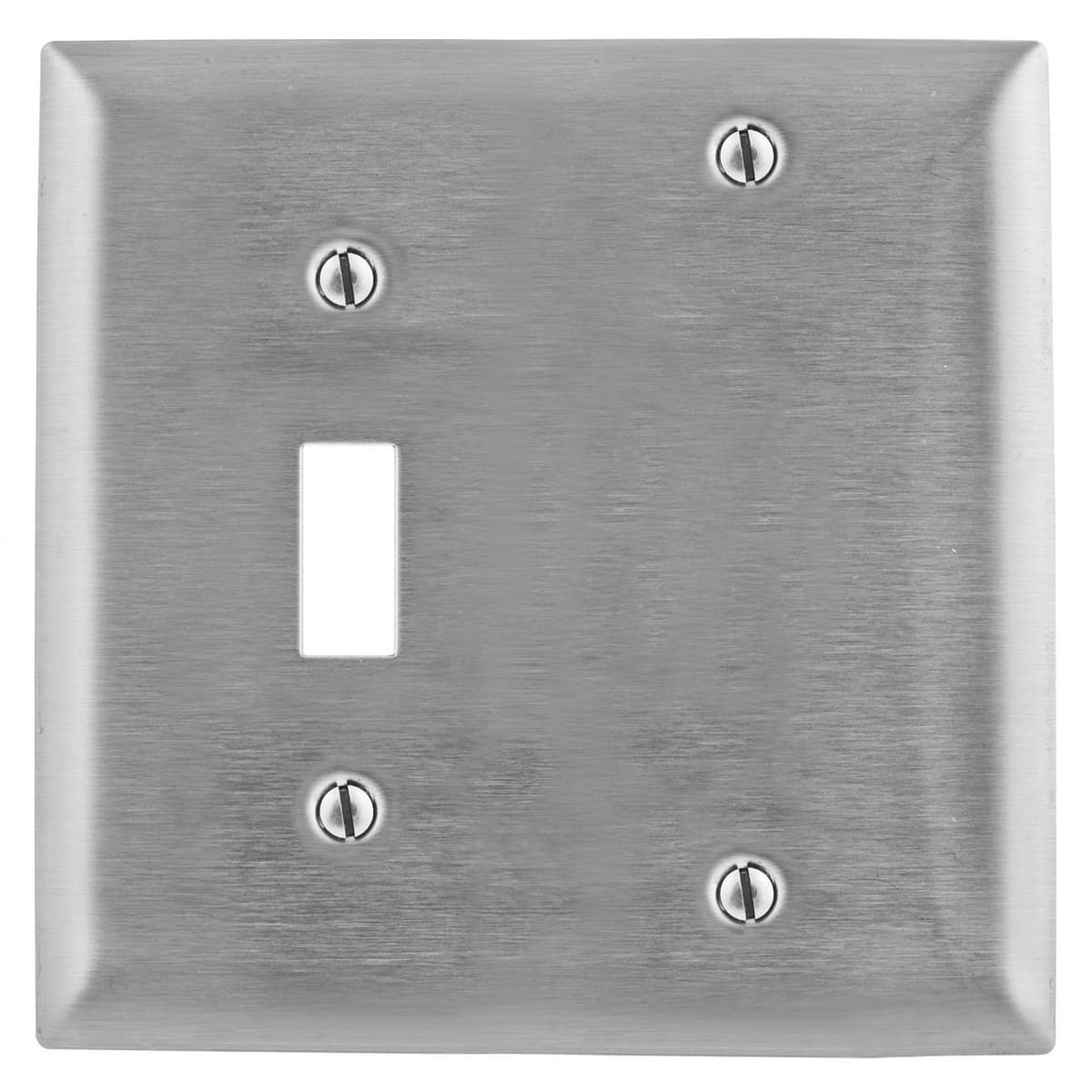Hubbell SS113 Wallplates and Boxes, Metallic Plates, 2- Gang, 1) Toggle Opening 1)Blank, Standard Size, Stainless Steel ; Ideal for highly corrosive environments ; Non-magnetic ; Protective plastic film helps to prevent scratches and damage ; Protective film helps to Hubbell SS113 Wallplates and Boxes, Metallic Plates, 2- Gang, 1) Toggle Opening 1)Blank, Standard Size, Stainless Steel ; Ideal for highly corrosive environments ; Non-magnetic ; Protective plastic film helps to prevent scratches and damage ; Protective film helps to