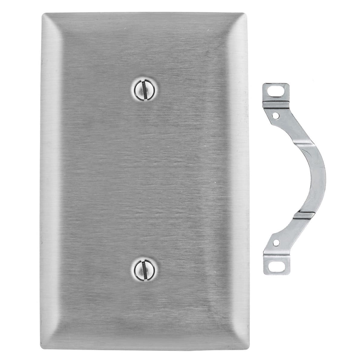 Hubbell SS14L Wallplates and Boxes, Metallic Plates, 1- Gang, Strap Mounted Blank, 430 Stainless Steel ; Ideal for highly corrosive environments ; Non-magnetic ; Protective plastic film helps to prevent scratches and damage ; Protective film helps to prevent scratches Hubbell SS14L Wallplates and Boxes, Metallic Plates, 1- Gang, Strap Mounted Blank, 430 Stainless Steel ; Ideal for highly corrosive environments ; Non-magnetic ; Protective plastic film helps to prevent scratches and damage ; Protective film helps to prevent scratches
