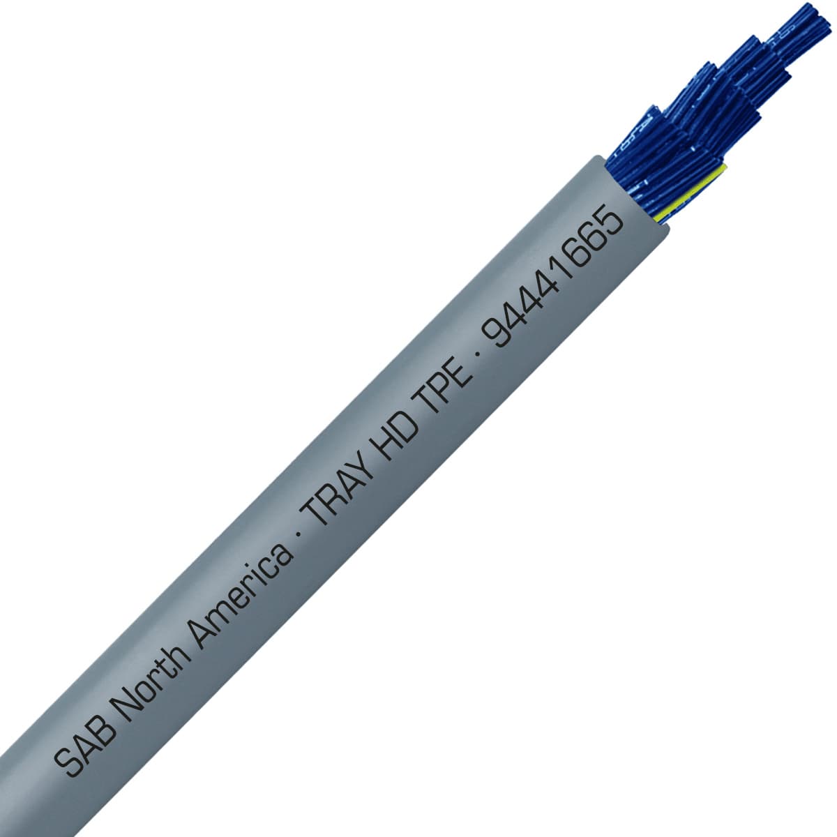 SAB 94441665 TRAY HD TPE - 16 AWG/65c, heavy duty exposed run TPE tray cable with blue conductors, UL, CSA, CE, RoHS SAB 94441665 TRAY HD TPE - 16 AWG/65c, heavy duty exposed run TPE tray cable with blue conductors, UL, CSA, CE, RoHS