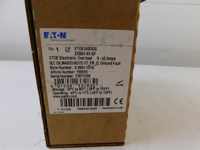 XTOE045DGS Part Image. Manufactured by Eaton.