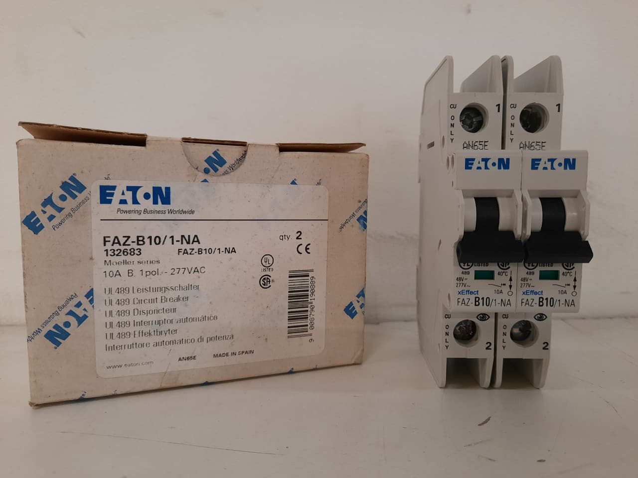 Eaton FAZ-B10/1-NA 277/480 VAC 50/60 Hz, 10 A, 1-Pole, 10/14 kA, 3 to 5 x Rated Current, Screw Terminal, DIN Rail Mount, Standard Packaging, B-Curve, Current Limiting, Thermal Magnetic Eaton FAZ-B10/1-NA 277/480 VAC 50/60 Hz, 10 A, 1-Pole, 10/14 kA, 3 to 5 x Rated Current, Screw Terminal, DIN Rail Mount, Standard Packaging, B-Curve, Current Limiting, Thermal Magnetic