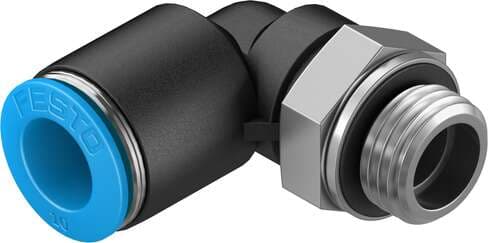 Festo 186122 push-in L-fitting QSL-G1/4-10 360° orientable, male thread with external hexagon. Size: Standard, Nominal size: 8 mm, Type of seal on screw-in stud: Sealing ring, Assembly position: Any, Container size: 10 Festo 186122 push-in L-fitting QSL-G1/4-10 360° orientable, male thread with external hexagon. Size: Standard, Nominal size: 8 mm, Type of seal on screw-in stud: Sealing ring, Assembly position: Any, Container size: 10