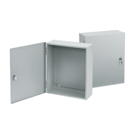 Hoffman A2420AT1PP LHinged-Cover with Perforated Panel, Type 1, 24.00x20.00x6.62, Gray, Steel Hoffman A2420AT1PP LHinged-Cover with Perforated Panel, Type 1, 24.00x20.00x6.62, Gray, Steel