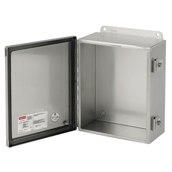 Hoffman A12106CHNFSS6 Continuous Hinge with Clamps Junction Box, Type 4X, 12x10x6, SS 316 Hoffman A12106CHNFSS6 Continuous Hinge with Clamps Junction Box, Type 4X, 12x10x6, SS 316