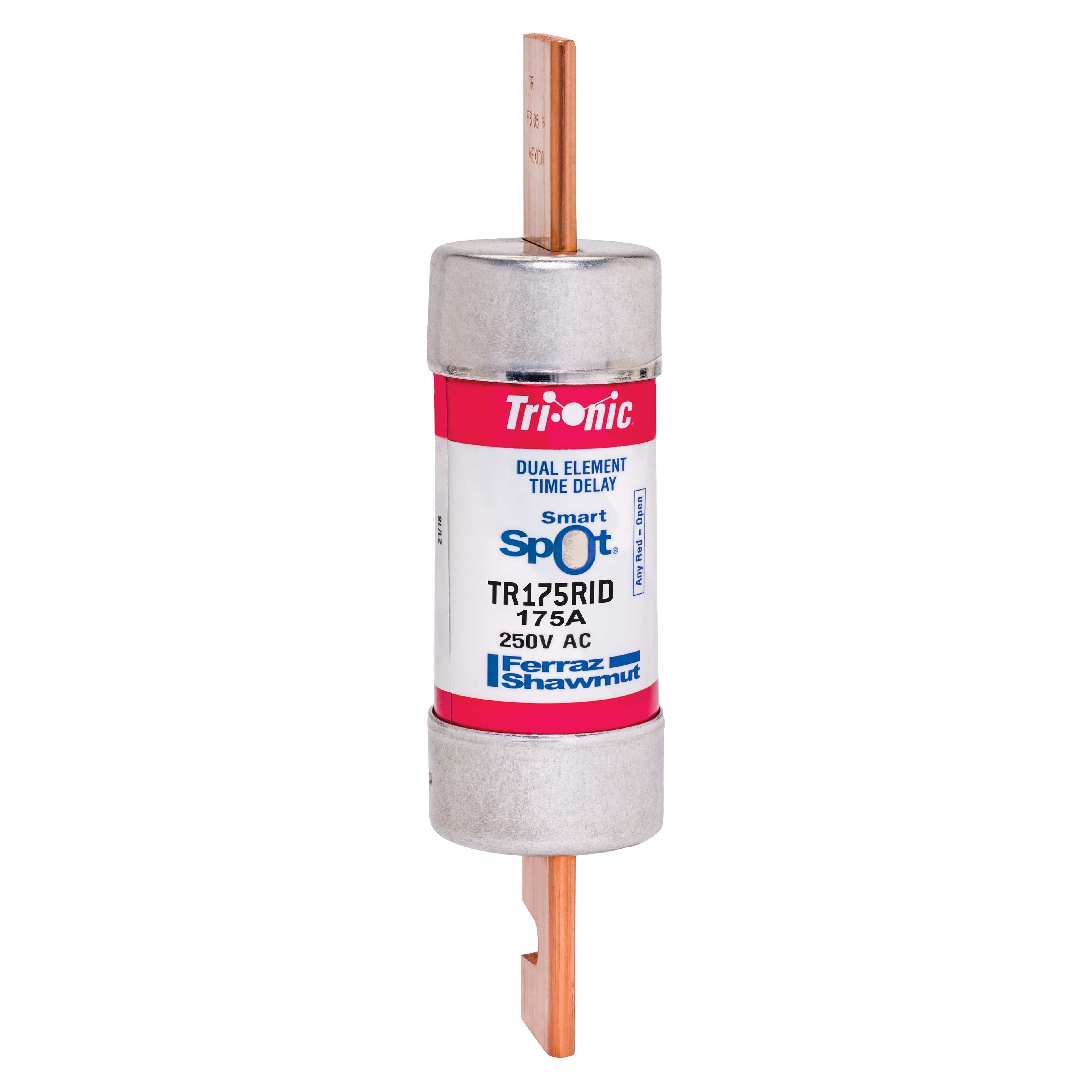 Mersen TR175RID TR175RID Mersen - Fuse TR-R - Class RK5 - Time-Delay 250VAC 250VDC 175A Blade SmartSpot® Tri-Onic® Mersen TR175RID TR175RID Mersen - Fuse TR-R - Class RK5 - Time-Delay 250VAC 250VDC 175A Blade SmartSpot® Tri-Onic®