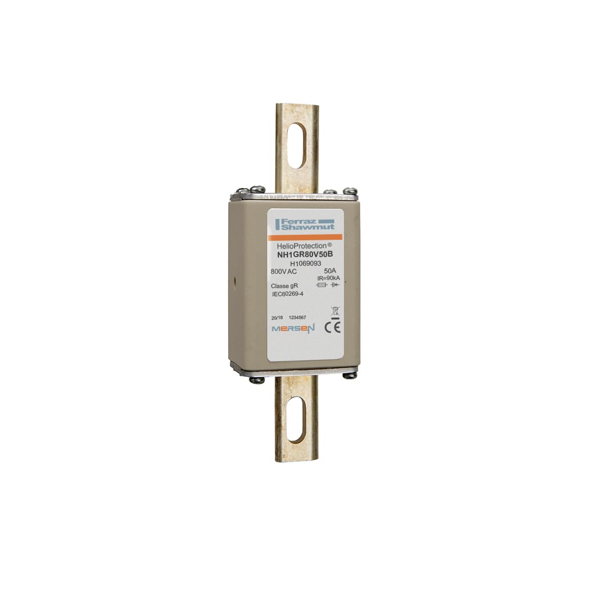 Mersen H1069093 H1069093 Mersen Photovoltaic fuse gR 800VAC IEC Size NH1 50A With DIN Type Blades For Clip Mersen H1069093 H1069093 Mersen Photovoltaic fuse gR 800VAC IEC Size NH1 50A With DIN Type Blades For Clip