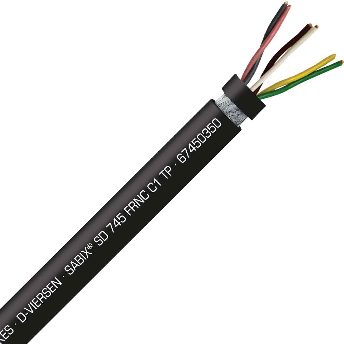 SAB 67450350 SABIX SD 745 C FRNC C1 TP - 22 AWG/3pr, shielded halogen-free flame retardant continuous flex data cable, CE, RoHS SAB 67450350 SABIX SD 745 C FRNC C1 TP - 22 AWG/3pr, shielded halogen-free flame retardant continuous flex data cable, CE, RoHS