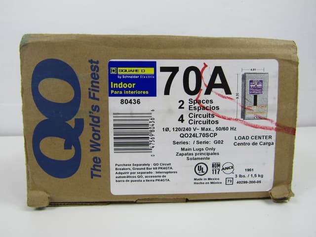 QO24L70SCP Part Image. Manufactured by Schneider Electric.