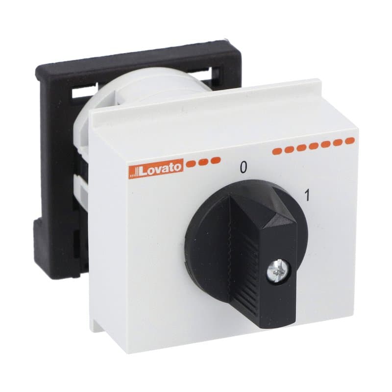 Lovato Electric 7GN1291O48 7GN1291O48 Lovato - Rotary cam switch 7GN series, ON-OFF switch 2 poles 16A, modular service cover for 35mm DIN reail mounting with black handle, front plate 45X54mm Lovato Electric 7GN1291O48 7GN1291O48 Lovato - Rotary cam switch 7GN series, ON-OFF switch 2 poles 16A, modular service cover for 35mm DIN reail mounting with black handle, front plate 45X54mm