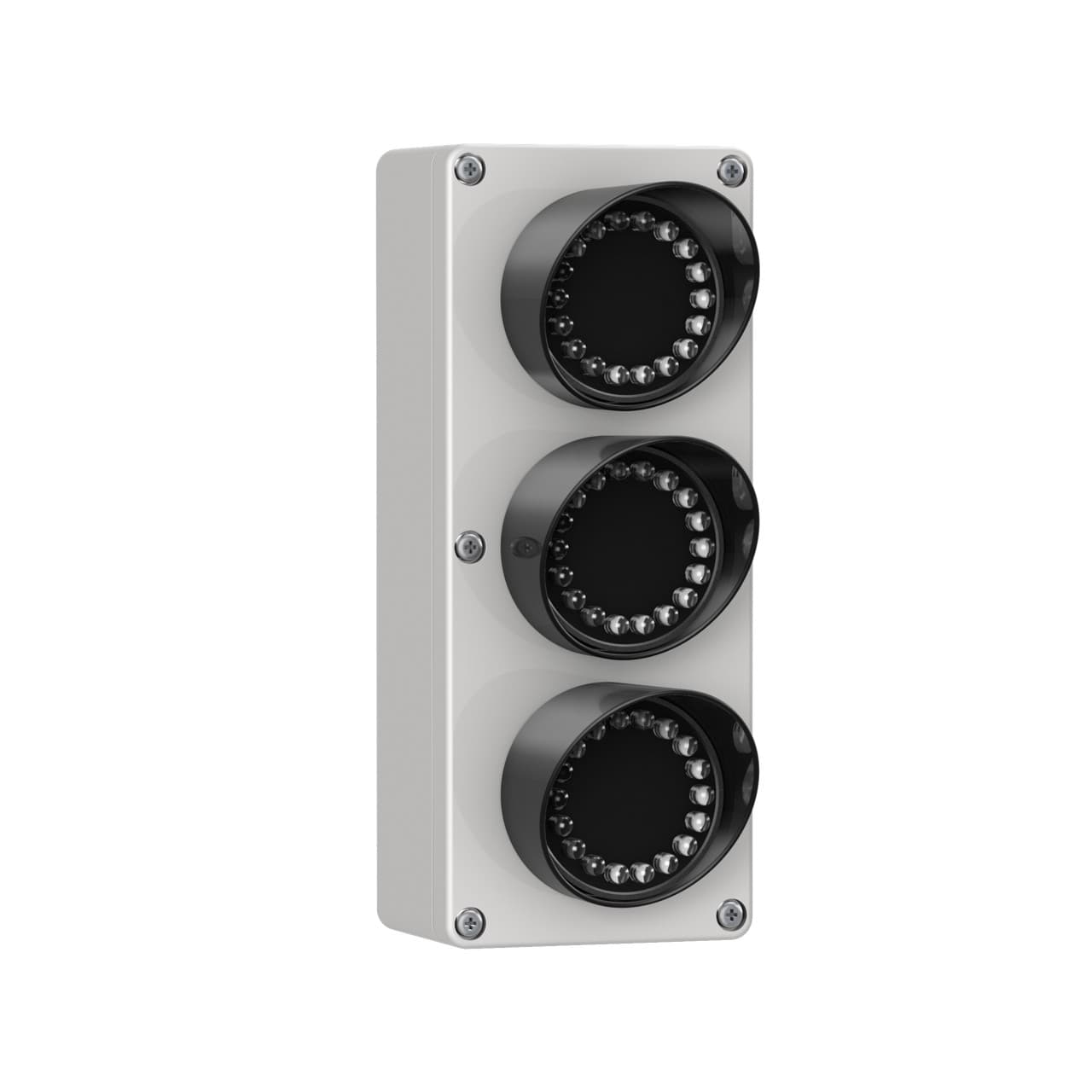 Banner SP350GRGA120 Banner Engineering SP350GRGA120, part of the EZ-LIGHT series, is a traffic light designed with a 3-tiers 2-color G+R+G color pattern LED illumination. This LED traffic signal light features a polycarbonate (PC) base and a gray housing, ensuring durability and visibility. It offers a screw-clamp terminal connection for secure installation and is designed for both surface and wall mounting modes. The SP350GRGA120 operates on a supply voltage range of 85Vac-130Vac (100Vac / 110Vac / 120Vac nominal) for AC and 75Vdc-120Vdc (110Vdc nominal) for DC, with a current consumption of 16mA. It is equipped with 3 digital inputs (85-130Vac / 75-120Vdc) for color control, allowing for flexible operation. The device operates efficiently in ambient air temperatures ranging from -40°C to +50°C and is protected against dust and low-pressure water jets with an IP65 degree of protection. Banner SP350GRGA120 Banner Engineering SP350GRGA120, part of the EZ-LIGHT series, is a traffic light designed with a 3-tiers 2-color G+R+G color pattern LED illumination. This LED traffic signal light features a polycarbonate (PC) base and a gray housing, ensuring durability and visibility. It offers a screw-clamp terminal connection for secure installation and is designed for both surface and wall mounting modes. The SP350GRGA120 operates on a supply voltage range of 85Vac-130Vac (100Vac / 110Vac / 120Vac nominal) for AC and 75Vdc-120Vdc (110Vdc nominal) for DC, with a current consumption of 16mA. It is equipped with 3 digital inputs (85-130Vac / 75-120Vdc) for color control, allowing for flexible operation. The device operates efficiently in ambient air temperatures ranging from -40°C to +50°C and is protected against dust and low-pressure water jets with an IP65 degree of protection.