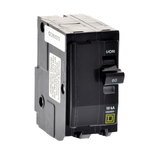 Schneider Electric QO2605379 Mini circuit breaker, QO, 60A, 2 pole, 120/240 VAC, 10 kA, plug in mount Schneider Electric QO2605379 Mini circuit breaker, QO, 60A, 2 pole, 120/240 VAC, 10 kA, plug in mount