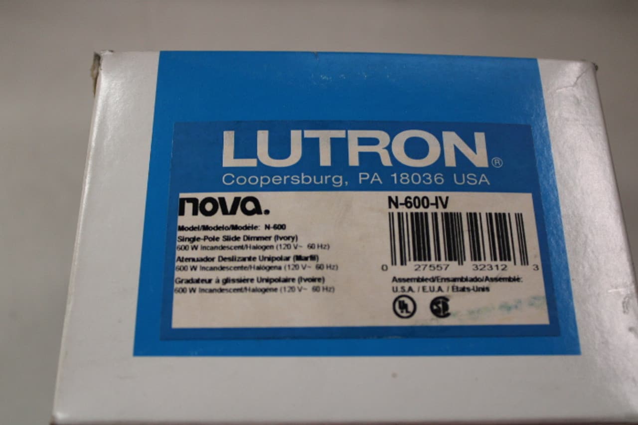 Lutron N-600-IV Lutron N-600-IV Light and Dimmer Switches EA Lutron N-600-IV Lutron N-600-IV Light and Dimmer Switches EA