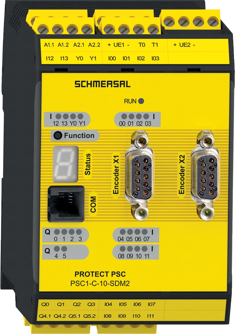 Schmersal PSC1-C-10-SDM2 PSC1-C-10-SDM2 Schmersal - Safety controllers; PROTECT PSC1; Safe drive monitoring according to EN 61800-5-2 (SDM – Safe Drive Monitoring) for up to 2 axes; Modular expansion with up to 64 inputs / outputs; 4 safe 2 A pp-switching semiconductor outputs, switchable to 2 safe p- / n- Schmersal PSC1-C-10-SDM2 PSC1-C-10-SDM2 Schmersal - Safety controllers; PROTECT PSC1; Safe drive monitoring according to EN 61800-5-2 (SDM – Safe Drive Monitoring) for up to 2 axes; Modular expansion with up to 64 inputs / outputs; 4 safe 2 A pp-switching semiconductor outputs, switchable to 2 safe p- / n-