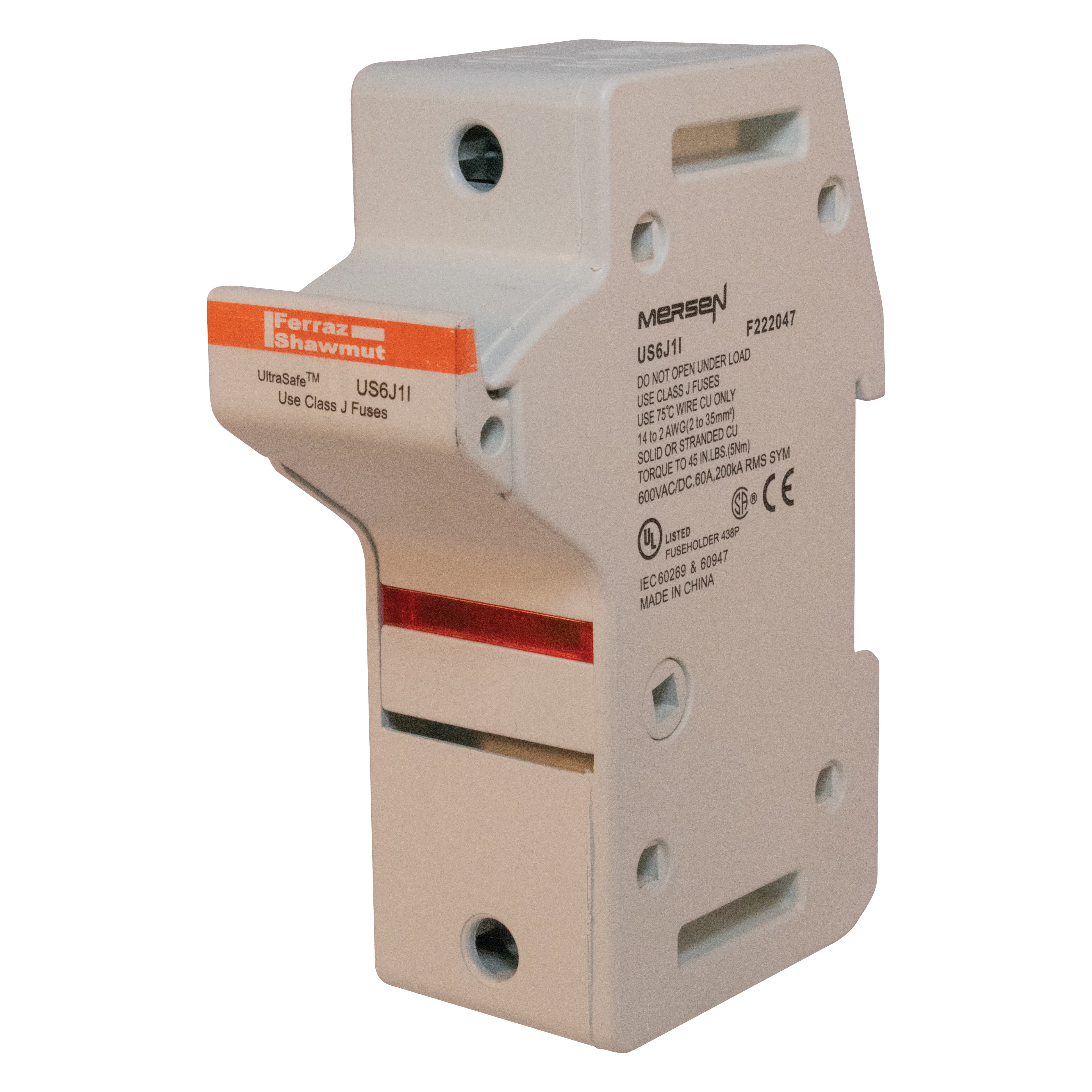 Mersen US6J1I US6J1I Mersen - Fuse Holder UltraSafe™ 600VAC 600VDC Class J 60A 1-Pole LED Pressure Plate IP65 Mersen US6J1I US6J1I Mersen - Fuse Holder UltraSafe™ 600VAC 600VDC Class J 60A 1-Pole LED Pressure Plate IP65