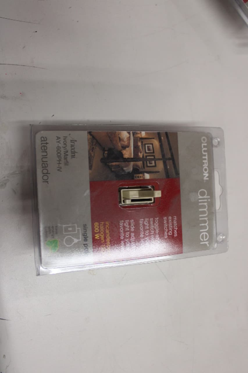 Lutron AY-600PH-IV 120 VAC 60 Hz, 600 W, 1-Pole, Gloss Ivory, Incandescent/Halogen, Dimmer Switch Lutron AY-600PH-IV 120 VAC 60 Hz, 600 W, 1-Pole, Gloss Ivory, Incandescent/Halogen, Dimmer Switch