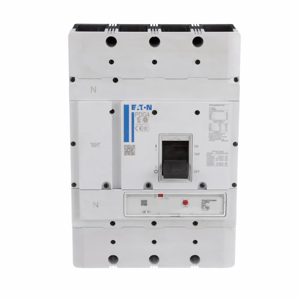 Eaton PDC44K0800TAAS Eaton Power Defense 4 Breaker, IEC/CCC, 4-Pole (100% Neutral Protection),50kA/50kA, 800A,Thermal Magnetic, Adjustable Thermal, Adjustable Magnetic, Screw Terminals, Metric Tapped Conductors Eaton PDC44K0800TAAS Eaton Power Defense 4 Breaker, IEC/CCC, 4-Pole (100% Neutral Protection),50kA/50kA, 800A,Thermal Magnetic, Adjustable Thermal, Adjustable Magnetic, Screw Terminals, Metric Tapped Conductors