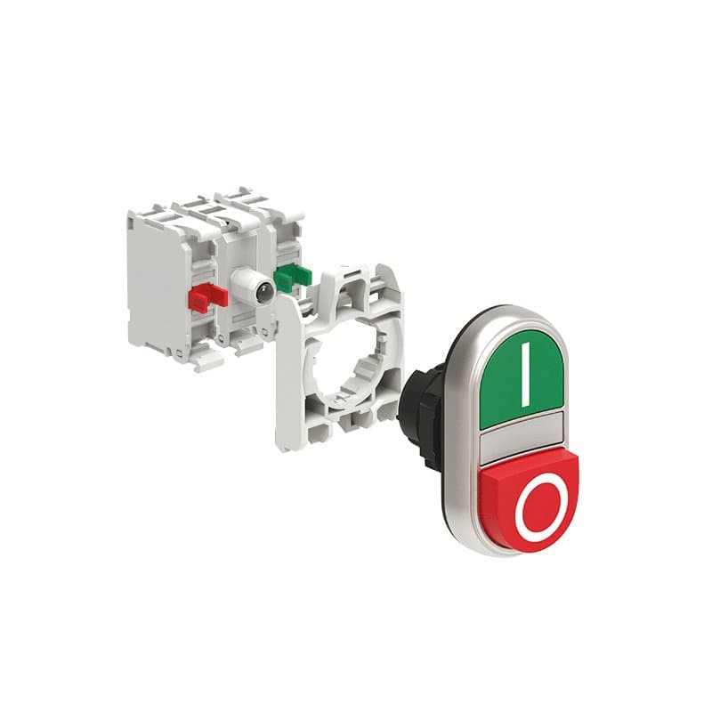 Lovato Electric LPCBL7223K11PM LPCBL7223K11PM Lovato - KIT plastic double-touch actuator, spring return, white indicator, 1 extended and 1 flush pushbuttons, Green Red/I 0 with mounting adapter and 2 contact elements, 1NO+1NC. Screw termination. LED integrated lamp-holder, steady light, 185...265VAC Lovato Electric LPCBL7223K11PM LPCBL7223K11PM Lovato - KIT plastic double-touch actuator, spring return, white indicator, 1 extended and 1 flush pushbuttons, Green Red/I 0 with mounting adapter and 2 contact elements, 1NO+1NC. Screw termination. LED integrated lamp-holder, steady light, 185...265VAC