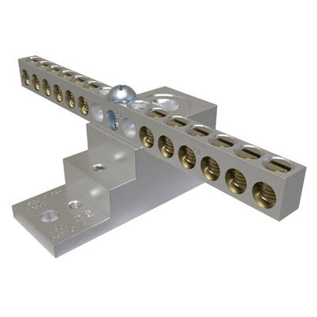 Ilsco NB-350-12 Aluminum Neutral Bar, Dual-Rated, 12 Circuit Taps. Wire Range: 14-4 Circuit Taps, 350kcmil-6 Line Loads Ilsco NB-350-12 Aluminum Neutral Bar, Dual-Rated, 12 Circuit Taps. Wire Range: 14-4 Circuit Taps, 350kcmil-6 Line Loads
