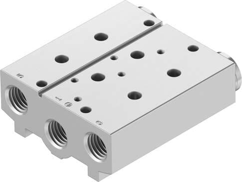 Festo 8026270 manifold block VABM-B10-25S-N38-2 Grid dimension: 27,5 mm, Assembly position: Any, Max. number of valve positions: 2, Corrosion resistance classification CRC: 2 - Moderate corrosion stress, Product weight: 438 g Festo 8026270 manifold block VABM-B10-25S-N38-2 Grid dimension: 27,5 mm, Assembly position: Any, Max. number of valve positions: 2, Corrosion resistance classification CRC: 2 - Moderate corrosion stress, Product weight: 438 g