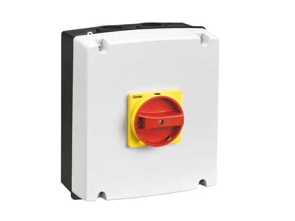 Lovato Electric GAZ100C GAZ100C Lovato - IEC/EN type IP65 non-metallic enclosure switch disconnector, three-pole. With rotating red/yellow handle, 100A. Enclosure dimensions: 175x210x99mm/6.9x8.3x3.9'' Lovato Electric GAZ100C GAZ100C Lovato - IEC/EN type IP65 non-metallic enclosure switch disconnector, three-pole. With rotating red/yellow handle, 100A. Enclosure dimensions: 175x210x99mm/6.9x8.3x3.9''