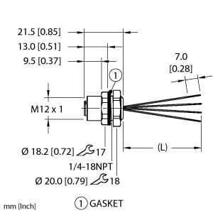 EFKBQ-A4.400.2-0.5 Part Image. Manufactured by Turck.