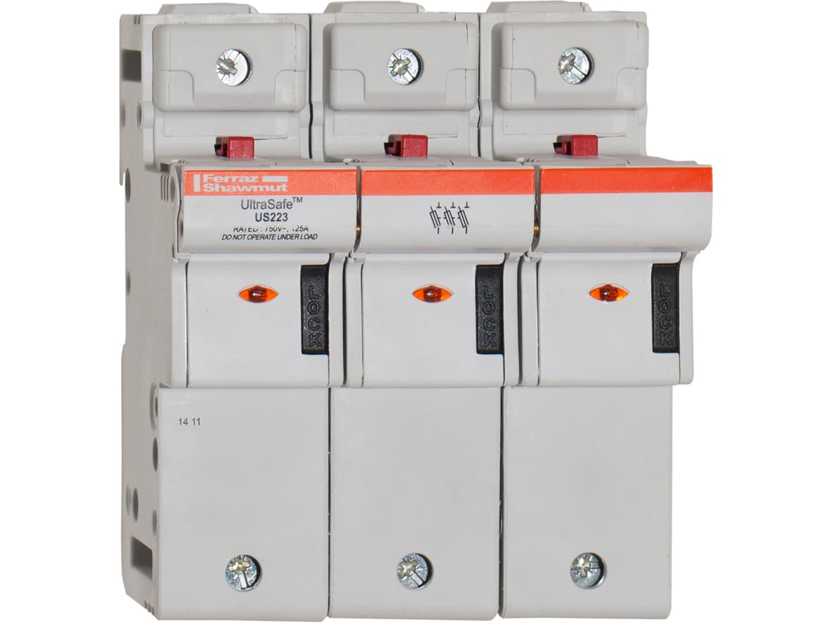 Mersen S331170 S331170 Mersen - Fuse Holder UltraSafe™ 800VAC 1000VDC UL Fuse size 22x58 3-Pole Visual Indicator Pressure Plate IP20 Mersen S331170 S331170 Mersen - Fuse Holder UltraSafe™ 800VAC 1000VDC UL Fuse size 22x58 3-Pole Visual Indicator Pressure Plate IP20