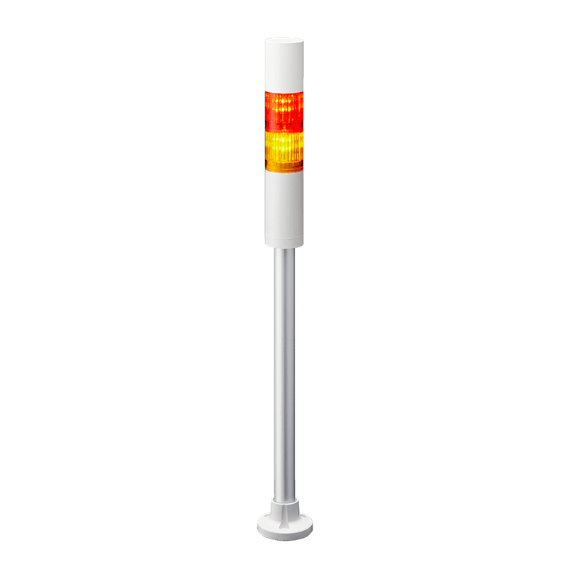 Patlite LR4-202PJBW-RY 40mm 2-tier Signal Tower, 24V DC, Pole Mount with Circular Bracket and Cable, Flashing/Buzzer, Off-white body, Red and Amber LED Modules Patlite LR4-202PJBW-RY 40mm 2-tier Signal Tower, 24V DC, Pole Mount with Circular Bracket and Cable, Flashing/Buzzer, Off-white body, Red and Amber LED Modules
