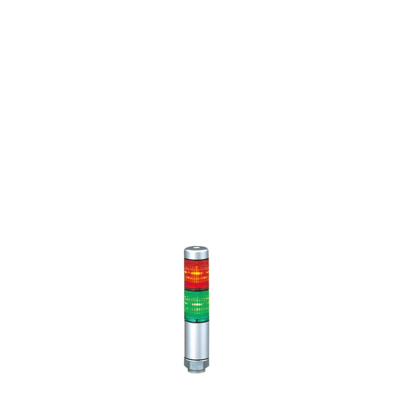 Patlite MPS-202-RG 30mm 2-Tier LED Signal Tower, 24V AC/DC, Direct Mount, Short Silver Body, LED: Red, Green Patlite MPS-202-RG 30mm 2-Tier LED Signal Tower, 24V AC/DC, Direct Mount, Short Silver Body, LED: Red, Green