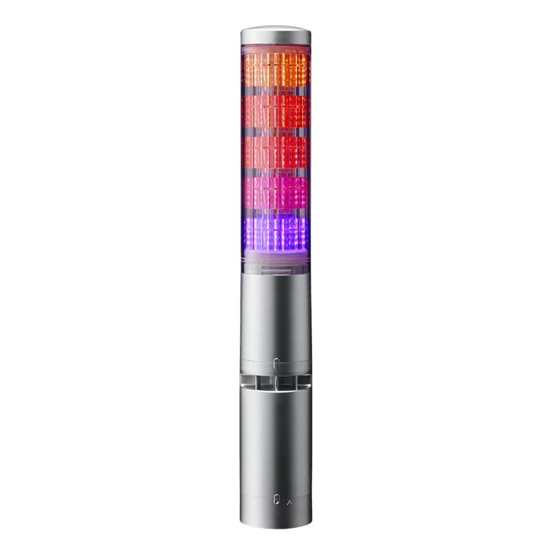 Patlite LA6-5DTNUB-POE-FT015 Programmable Multi-color Signal Tower, PoE-enabled, Supports Modbus TCP/IP and HTTPS protocols, Direct mount, Silver body Patlite LA6-5DTNUB-POE-FT015 Programmable Multi-color Signal Tower, PoE-enabled, Supports Modbus TCP/IP and HTTPS protocols, Direct mount, Silver body