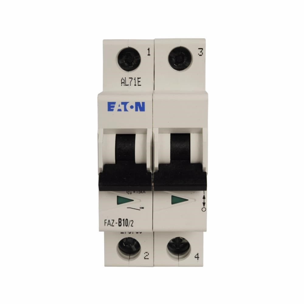 Eaton FAZ-C25/2-NA-DC Eaton FAZ branch protector,UL 489 Industrial miniature circuit breaker - supplementary protector,Medium levels of inrush current are expected,25 A,10 kAIC,Two-pole,125 Vdc per pole,5-10X /n,50-60 Hz,Screw terminals,C Curve Eaton FAZ-C25/2-NA-DC Eaton FAZ branch protector,UL 489 Industrial miniature circuit breaker - supplementary protector,Medium levels of inrush current are expected,25 A,10 kAIC,Two-pole,125 Vdc per pole,5-10X /n,50-60 Hz,Screw terminals,C Curve