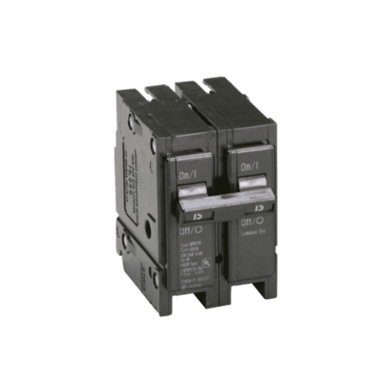 Eaton BR215 BR215 Eaton - Eaton BR Thermal magnetic circuit breaker, Type BR 1-Inch plug-on circuit breaker, 15 A, 10 kAIC, Two-pole, 120/240V, BR, Common breaker trip, #14-4 AWG Cu/Al, Q28, BR, Type BR Loadcenters Eaton BR215 BR215 Eaton - Eaton BR Thermal magnetic circuit breaker, Type BR 1-Inch plug-on circuit breaker, 15 A, 10 kAIC, Two-pole, 120/240V, BR, Common breaker trip, #14-4 AWG Cu/Al, Q28, BR, Type BR Loadcenters