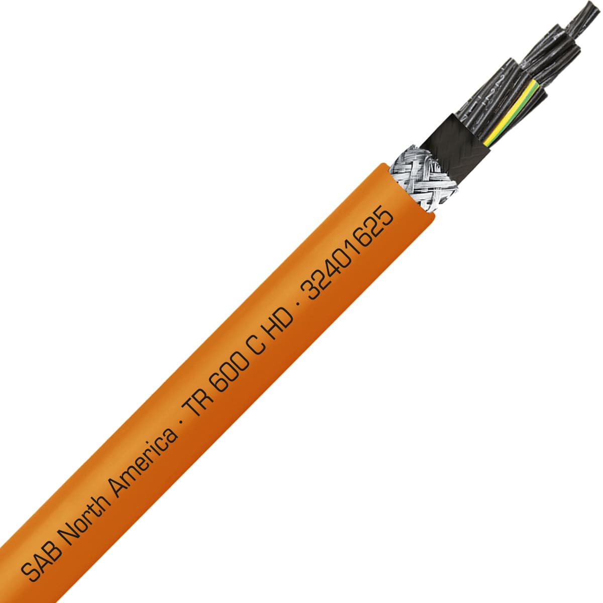 SAB 32401625 TR 600 C HD - 16 AWG/25c, shielded oil resistant heavy duty flexible exposed run orange TPE tray cable, UL, CSA, CE, RoHS SAB 32401625 TR 600 C HD - 16 AWG/25c, shielded oil resistant heavy duty flexible exposed run orange TPE tray cable, UL, CSA, CE, RoHS