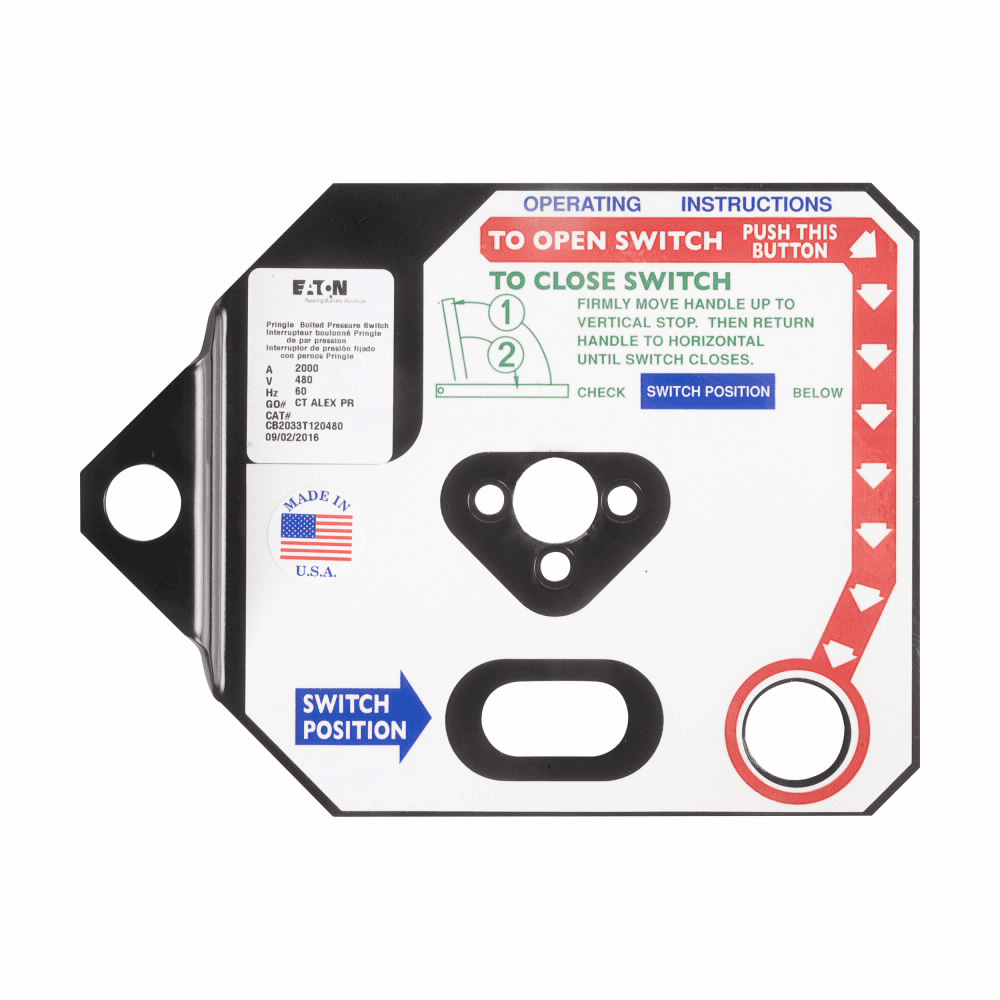Eaton 3037 3037 Eaton - Eaton Safety switch trim plate lock, 800-4000 A, Top/bottom Eaton 3037 3037 Eaton - Eaton Safety switch trim plate lock, 800-4000 A, Top/bottom