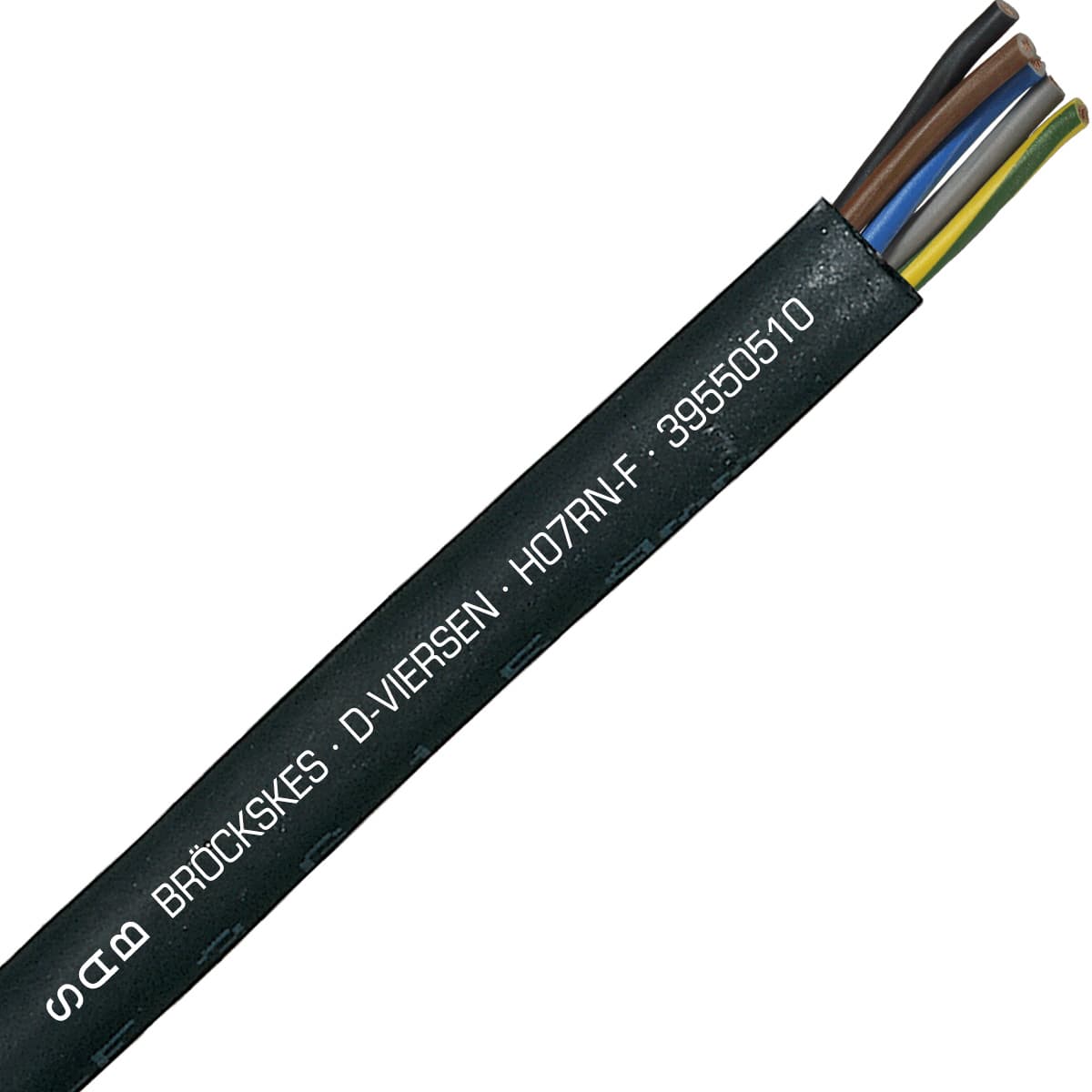 SAB 39550510 H07RN-F - 18 AWG/5c, heavy duty neoprene harmonized cordage, CE SAB 39550510 H07RN-F - 18 AWG/5c, heavy duty neoprene harmonized cordage, CE