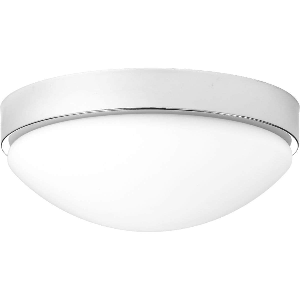 Hubbell P350105-015-30 Achieve a mid-century modern look with Elevate's on trend finishes. An etched white glass shade is highlighted with metallic accents. Increase ambient illumination in Transitional and Modern interiors with Elevate LED flush mount. Polished Chrome finish. Hubbell P350105-015-30 Achieve a mid-century modern look with Elevate's on trend finishes. An etched white glass shade is highlighted with metallic accents. Increase ambient illumination in Transitional and Modern interiors with Elevate LED flush mount. Polished Chrome finish.