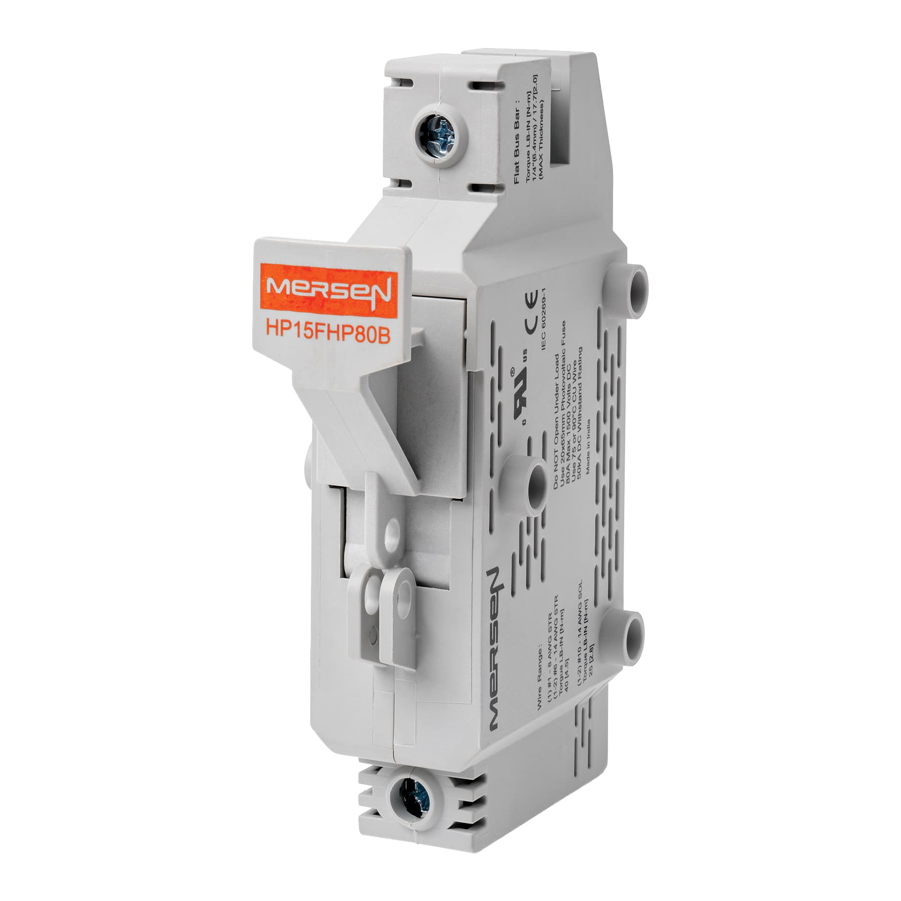 Mersen HP15FHP80B HP15FHP80B Mersen - 1500V 80A PV FH 20x65mm Wire/Bus Bar Mersen HP15FHP80B HP15FHP80B Mersen - 1500V 80A PV FH 20x65mm Wire/Bus Bar