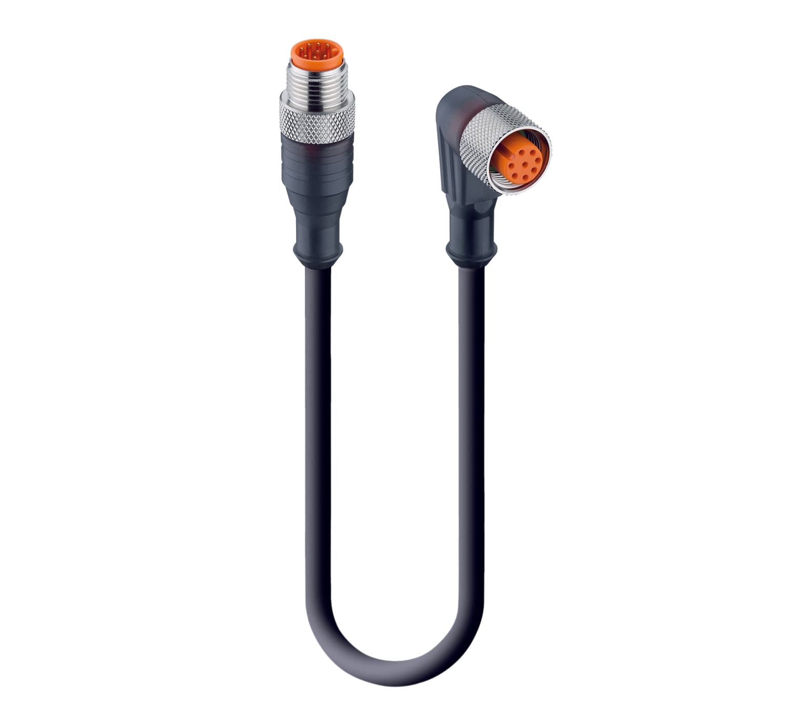 Belden 8300 Sensor/Actuator Double-Ended Cordset: Male straight A-coded translucent 8-pin M12 Standard connector to female angled A-coded translucent 8-pin M12 Standard connector, 30 V AC/DC, 2 A; PUR black cable, 7-wires, 0.25 mm², RST 8-RKWT 8-282/0,4 M, 0.4 m, 2 A Belden 8300 Sensor/Actuator Double-Ended Cordset: Male straight A-coded translucent 8-pin M12 Standard connector to female angled A-coded translucent 8-pin M12 Standard connector, 30 V AC/DC, 2 A; PUR black cable, 7-wires, 0.25 mm², RST 8-RKWT 8-282/0,4 M, 0.4 m, 2 A