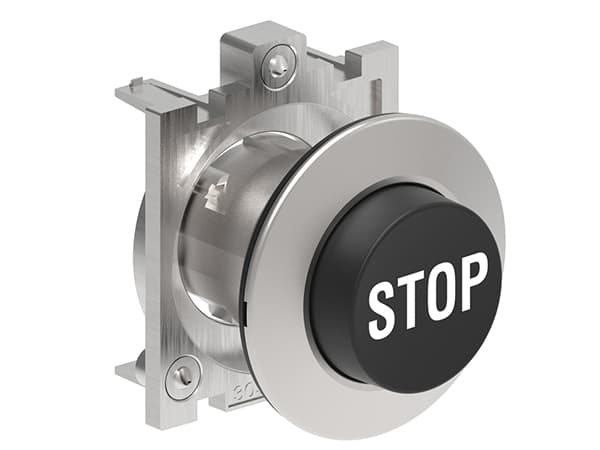 Lovato Electric LPFB2132 LPFB2132 Lovato - Pushbutton actuator, spring return, with symbol dia: 30mm Platinum series flat metal, extended, STOP/Black Lovato Electric LPFB2132 LPFB2132 Lovato - Pushbutton actuator, spring return, with symbol dia: 30mm Platinum series flat metal, extended, STOP/Black
