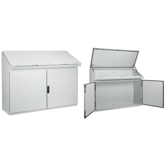 Hoffman PGLD12165DC ProLine Gold Series Double-Bay Desk Console, Type 12, 1175x1555x469mm, Lt Gray Hoffman PGLD12165DC ProLine Gold Series Double-Bay Desk Console, Type 12, 1175x1555x469mm, Lt Gray