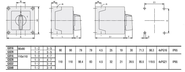 GX2053P Part Image. Manufactured by Lovato Electric.