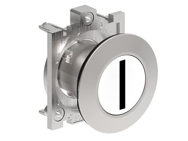 Lovato Electric LPFB1118 LPFB1118 Lovato - Pushbutton actuator, spring return, with symbol dia: 30mm Platinum series flat metal, flush, I/White Lovato Electric LPFB1118 LPFB1118 Lovato - Pushbutton actuator, spring return, with symbol dia: 30mm Platinum series flat metal, flush, I/White