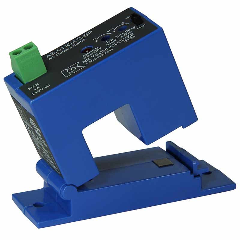 NK Technologies ASX-NOAC-FT AC Current Switch with Time Delay, Solid Core, Adjustable Setpoint, 1.5-12, 12-55 & 50-175 Amp Ranges, Top Terminals, SmartLED, N.O. 1 A @ 240 VAC NK Technologies ASX-NOAC-FT AC Current Switch with Time Delay, Solid Core, Adjustable Setpoint, 1.5-12, 12-55 & 50-175 Amp Ranges, Top Terminals, SmartLED, N.O. 1 A @ 240 VAC