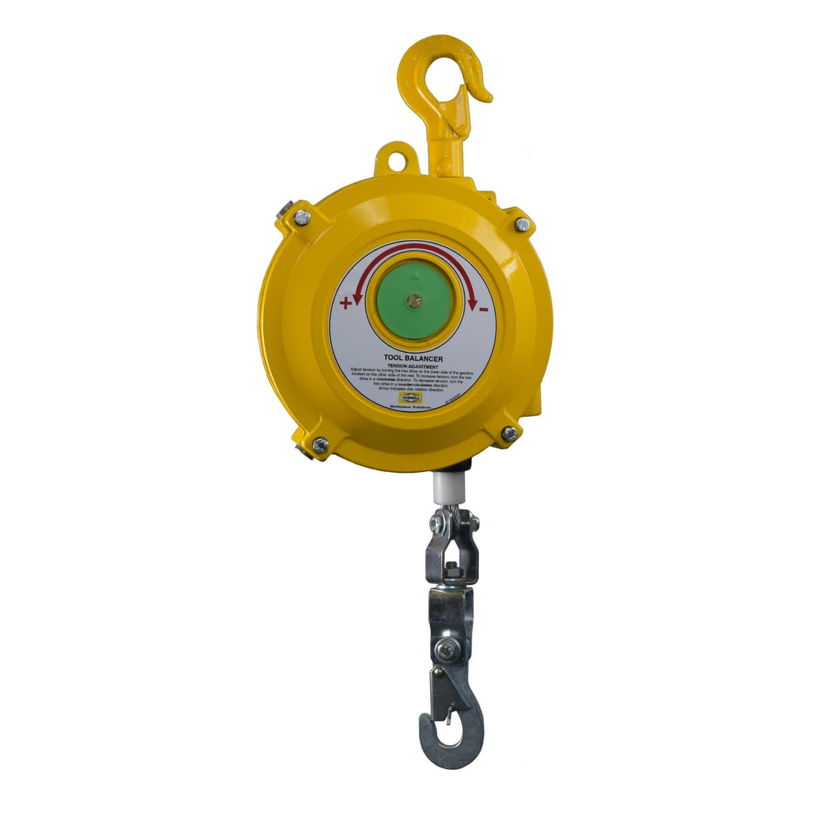 Hubbell BH-15 Extra-Heavy Duty Tool Balancer 20-33 lbs. ; Rugged die cast aluminum housing ; Heavy duty steel wire rope,Both top and bottom hooks have spring-loaded safety latches ; Easy adjustment with everyday tools from outside housing Hubbell BH-15 Extra-Heavy Duty Tool Balancer 20-33 lbs. ; Rugged die cast aluminum housing ; Heavy duty steel wire rope,Both top and bottom hooks have spring-loaded safety latches ; Easy adjustment with everyday tools from outside housing